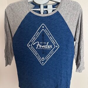 Fender Blue and Gray Raglan Tee